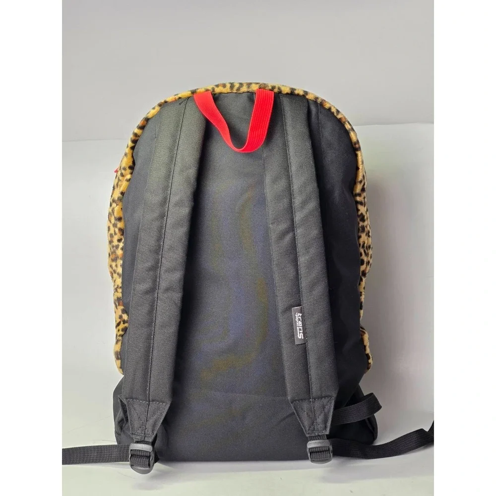 Vintage Jansport Trans Backpack Leopard Print‎ Fuzzy Bag Y2K T4750415 Rare